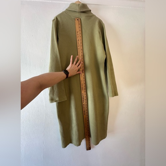 Ilana Kohn Sage Green Ribbed Turtleneck Dress - Picture 4 of 5